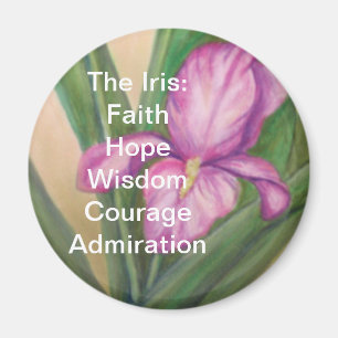 Iris Magnet:FaithHopeWisdomCourage.. Magneet