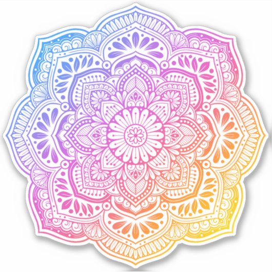 Iris Mandala Custom-Cut Vinyl Sticker (Voorkant)