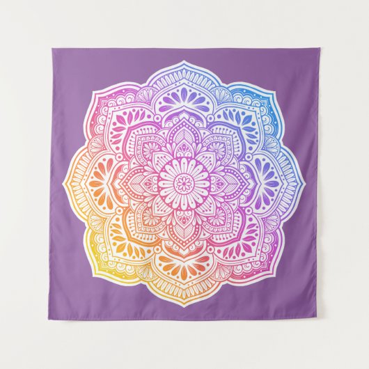 Iris Mandala Tapestry Wandkleed (Voorkant (horizontaal))