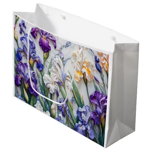 Iris marmeren geschenktas groot cadeauzakje (Voorkant Gekanteld)
