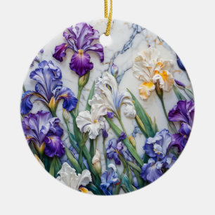 Iris marmeren keramisch ornament
