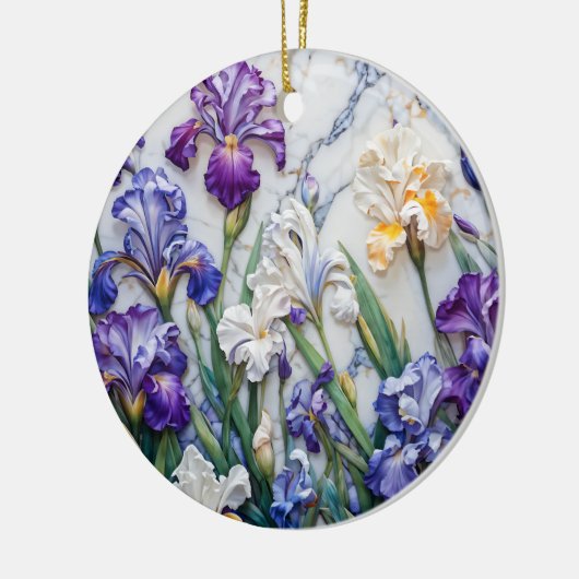 Iris marmeren keramisch ornament (Links)