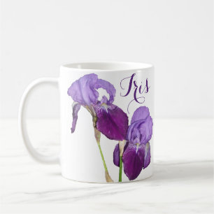 Iris meisje naam paarse lente bloemen Koffiemok