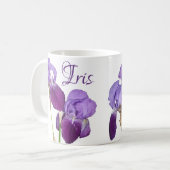  Iris meisje naam paarse lente bloemen Koffiemok (Voorkant links)