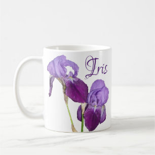 Iris meisje naam paarse lente bloemen Koffiemok