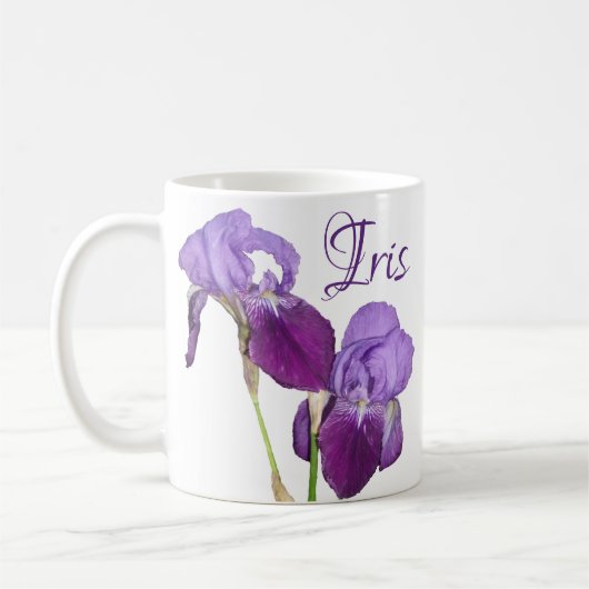  Iris meisje naam paarse lente bloemen Koffiemok (Links)