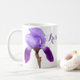 Iris meisje naam paarse lente bloemen Koffiemok