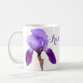 Iris meisje naam paarse lente bloemen Koffiemok
