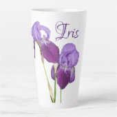  Iris meisje naam paarse lente bloemen Latte Mok (Voorkant)