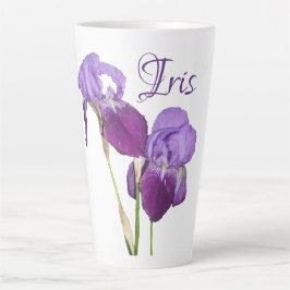  Iris meisje naam paarse lente bloemen Latte Mok