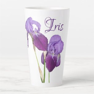 Iris meisje naam paarse lente bloemen Latte Mok