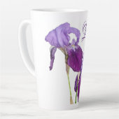  Iris meisje naam paarse lente bloemen Latte Mok (Linkerhoek)