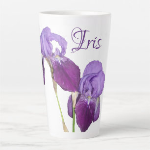 Iris meisje naam paarse lente bloemen Latte Mok