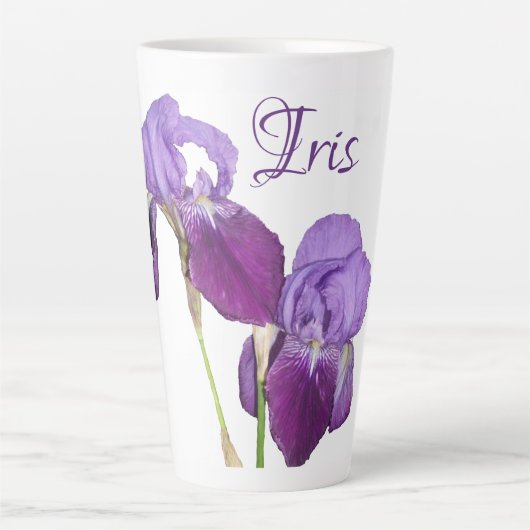 Iris meisje naam paarse lente bloemen Latte Mok (Voorkant)