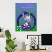 Iris met Enso cirkel en Zen wijsheid Poster (Thuiskantoor)
