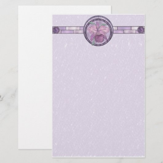 Iris met geverfd glas briefpapier (Voorkant / Achterkant)