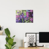 Iris met vlinder poster (Thuiskantoor)