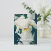 Iris met waterdruppeltjes briefkaart (Staand voorkant)