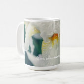 Iris met waterdruppeltjes koffiemok (Voorkant links)