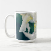 Iris met waterdruppeltjes koffiemok (Links)