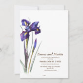 Iris Minimalistisch Modern Mooi Bloemen Bruiloft Kaart (Voorkant)