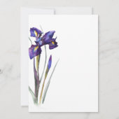 Iris Minimalistisch Modern Mooi Bloemen Bruiloft Kaart (Achterkant)