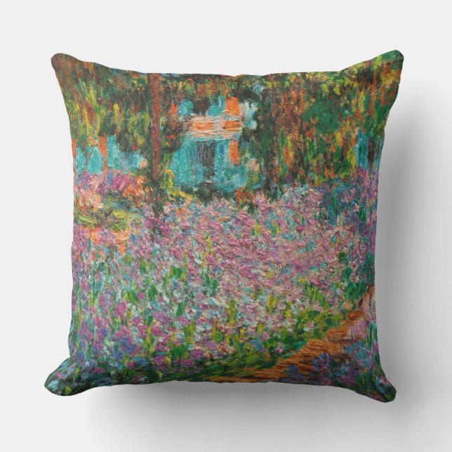 Iris Monet Tuin Giverny bloemen Buitenkussen (Voorkant)
