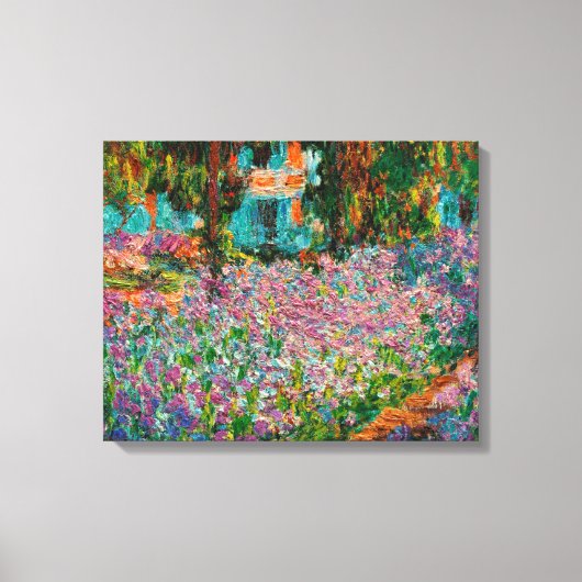 Iris Monet Tuin Giverny bloemen Canvas Afdruk (Voorkant)