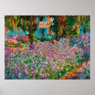 Iris Monet Tuin Giverny bloemen Poster