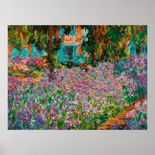 Iris Monet Tuin Giverny bloemen Poster (Voorkant)