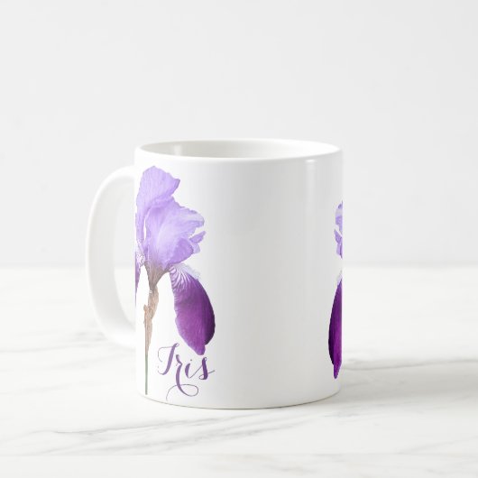  Iris naam  paarse iris bloemen Koffiemok (Voorkant links)