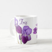  Iris naam paarse iris voorjaar bloemen Koffiemok (Voorkant links)