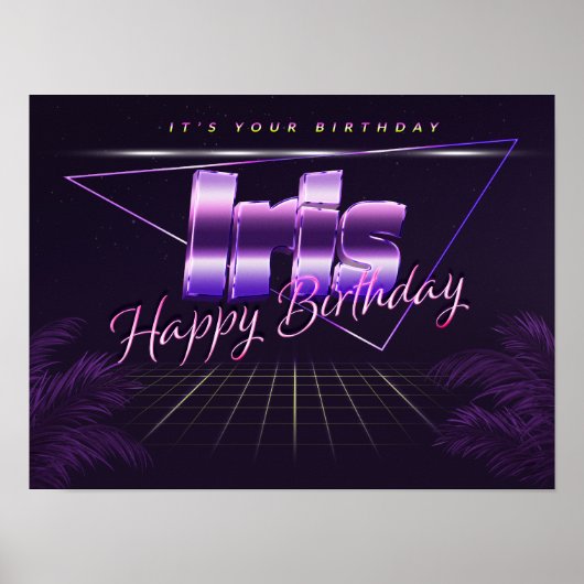 Iris Name Vorname retro Poster Geburtstag (Voorkant)