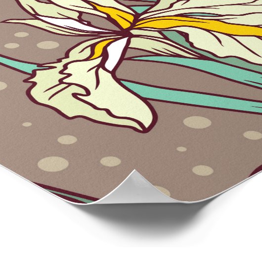 Iris Narcissus Flowers  Naadloos Poster (Hoek)