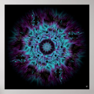 Iris nevel - kleurrijk abstract patroon v2 poster