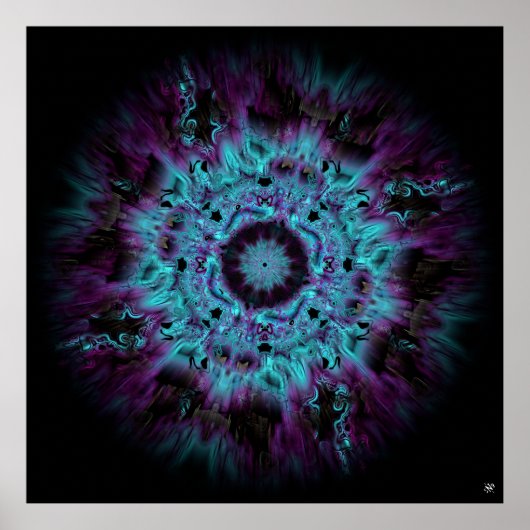 Iris nevel - kleurrijk abstract patroon v2 poster (Voorkant)