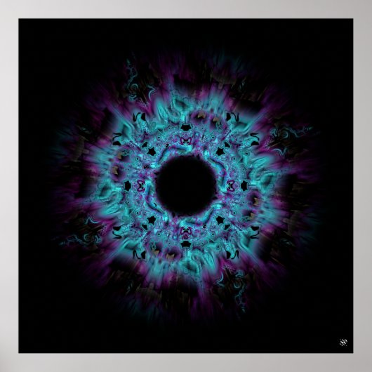 Iris nevel - kleurrijk abstract patroon v4 poster (Voorkant)