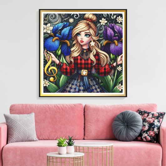 Iris onder de Gouden Symfonie Canvas Afdruk (Insitu (Woonkamer))