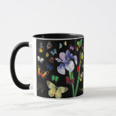 IRIS ONG COLORFUL BUTTERFLIES Black Floral Mok (Links)