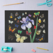 IRIS ONG COLORFUL BUTTERFLIES Black Floral Tissuepapier (Craft)