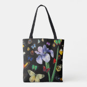 IRIS ONG COLORFUL BUTTERFLIES Black Floral Tote Bag (Achterkant)