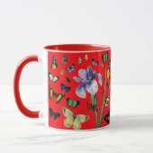 IRIS ONG COLORFUL BUTTERFLIES Red Floral Mok (Links)