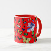 IRIS ONG COLORFUL BUTTERFLIES Red Floral Mok (Voorkant rechts)