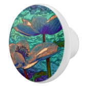 iris ontwerp blauw en groen keramische knop (Rechts)