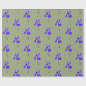 Iris op groen cadeaupapier (Vlak)