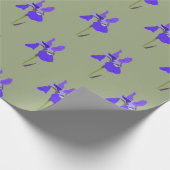 Iris op groen cadeaupapier (Hoek)