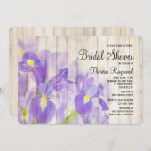 Iris op hout uitnodiging (Voorkant / Achterkant)