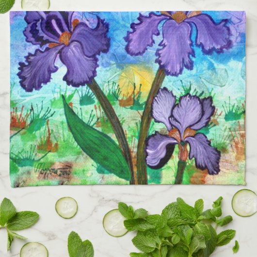 Iris op Sunrise 16 x 24-inch Handdoek (Gevouwen)