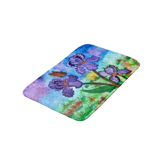 Iris op Sunrise Bathmat Badmat (Gekanteld)