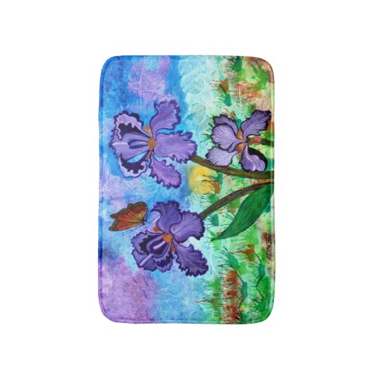 Iris op Sunrise Bathmat Badmat (Voorkant Verticaal)